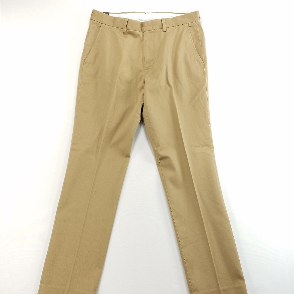 J Crew Bowery Stretch Slim Mens Khaki Chino Pants - Picture 2 of 8